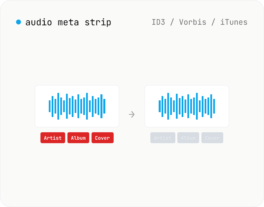 Audio metadata strip