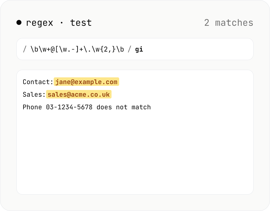 Regex tester