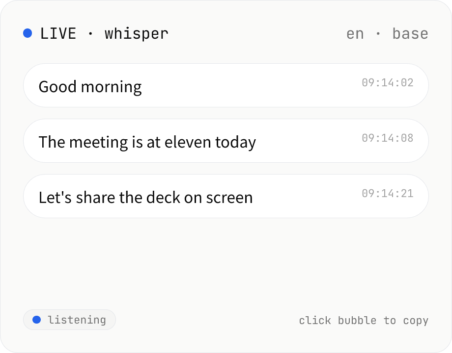 Real-time transcription